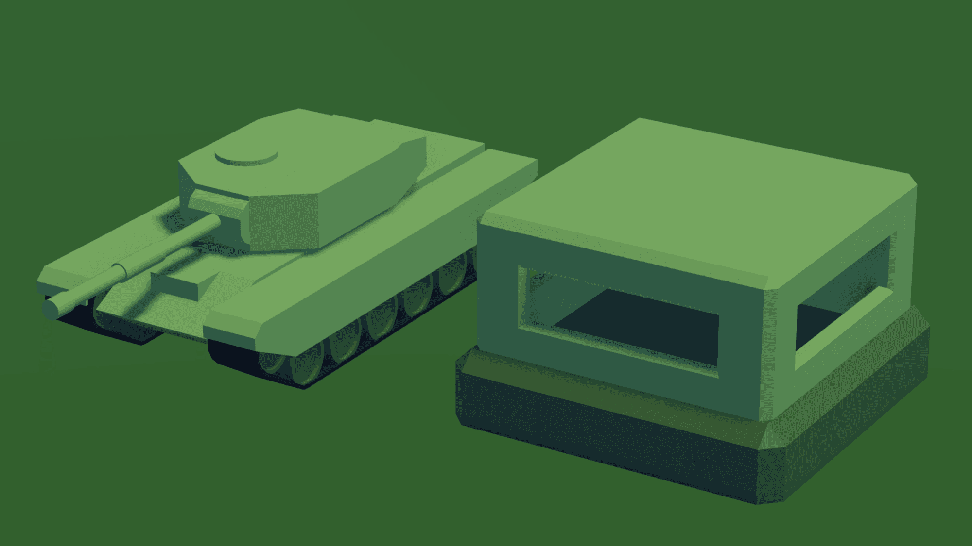Low Poly Tank & Bunker ๐ช