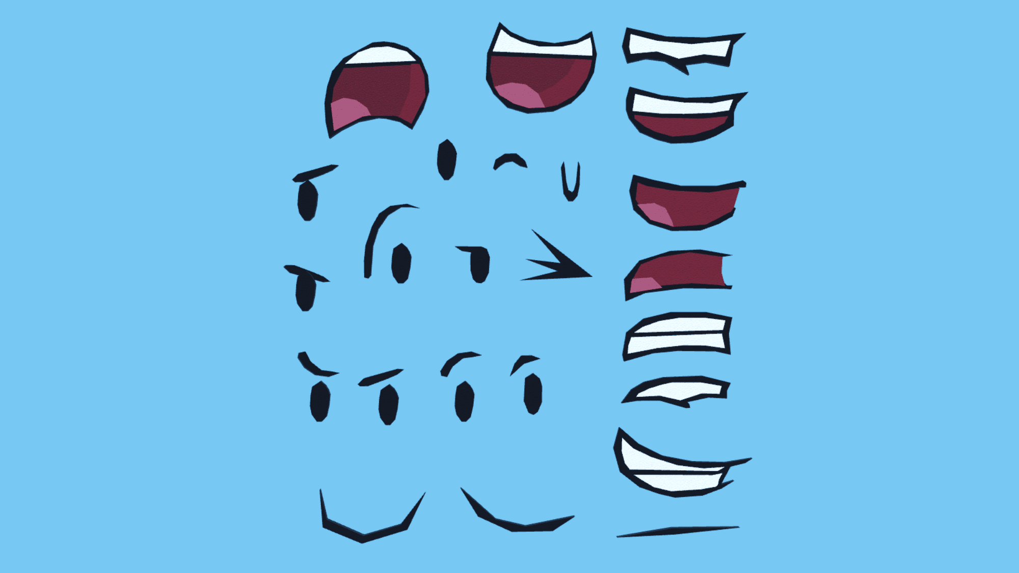 Low Poly Facial Expression Pack ๐